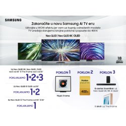 Zakoračite u novu Samsung AI TV eru: pokloni i popusti uz kupnju novog Samsung TV-a!
