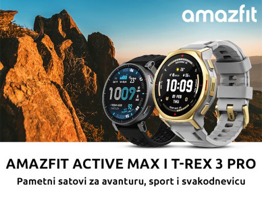 Amazfit Active Max i T-Rex 3 Pro pametni satovi
