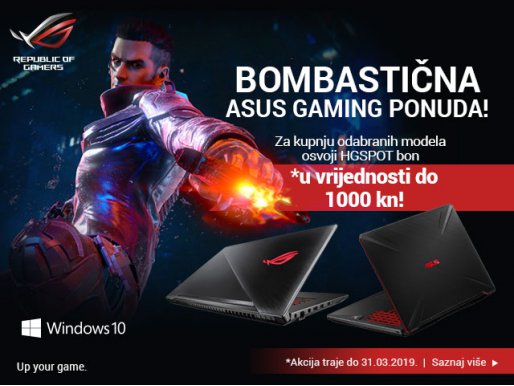 Kupnjom ASUS ROG laptopa ostvari HGSPOT bon od 1000 kn!