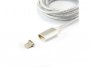 Kabel SBOX Lightning(m) na USB-A(m), 1m,  magnetski, srebrni