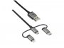 Kabel TRUST 3-u-1 USB na micro-USB, Type-C, Lightning, 1m, crni (22693)