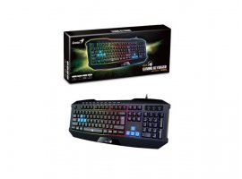 Tipkovnica GENIUS Scorpion K215 LED Gaming, žična, USB, crna