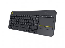  Tipkovnica LOGITECH K400+, s dodirom, bežična, USB, crna (920-008385)