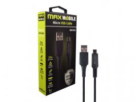 Kabel MAXMOBILE Micro USB(m) 2.0 na USB-A(m), KEVLAR, 1m, crni