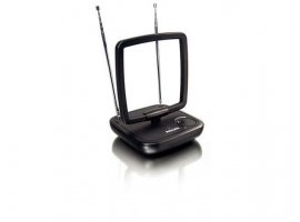 TV antena PHILIPS SDV5120/12, sobna, UHF/FM/VHF, 36dB, 220V/12V, crna