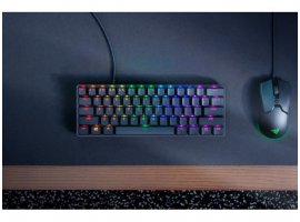 Tipkovnica RAZER Huntsman Mini, gaming, žična, RGB, linear optical red switch, US/HR, crna