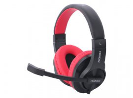  Slušalice + mikrofon NEON HEBRUS, crno - crvene, gaming, 3,5mm