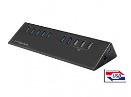  USB HUB LC-POWER 10x USB 3.0, hub + strujni adapter, crni