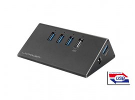  USB HUB LC-POWER, 4x USB 3.0, strujni adapt