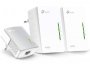 Powerline adapter TP-LINK TL-WPA4220 TKIT, 2-port WiFi  Extender 3-pack KIT, 500Mbps datarate, 300Mbps wireleses N, WiFi Clone