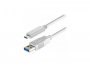 Kabel TRANSMEDIA USB-C na USB-A(m) 3.1, 1m, bijeli