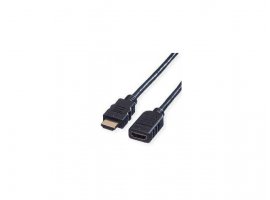 Video kabel HDMI(m) na HDMI(ž) ROLINE Value, 1 m, produžni, crni
