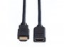 Video kabel ROLINE VALUE HDMI(m) na HDMI (ž), 5.0m, produžni, crni