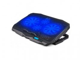  Hladnjak za prijenosno računalo MAXLINE DCX-025, 4x fan, 17", LED ekran, 2x USB port, crni