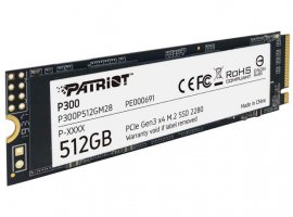  SSD disk 512 GB, PATRIOT P300, M.2 2280, PCIe 3.0 x4 NVMe