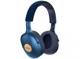 Bluetooth slu&scaron;alice HOUSE OF MARLEY Positive Vibration XL, over-ear, drvo, plave