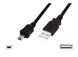 Kabel SBOX Mini USB(m) na USB-A(m), 2m, crni