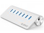 USB HUB ORICO M3H7-V1-EU-SV, 7x USB 3.0 punjač, Aluminium, vanjsko napajanje, srebrni