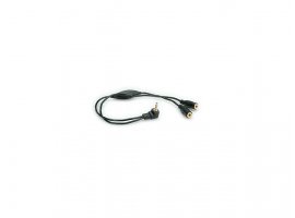 Audio kabel ROLINE 3.5mm(m) na 2&times;3.5mm(ž), kontrola glasnoće, 0.3m, crni