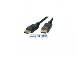 Video kabel ROLINE DisplayPort DP(m) na DP(m) v1.4, 8K, 5.0m, pozlaćeni konektori, crni