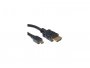 Video kabel ROLINE HDMI(m) na Micro HDMI(m) v1.4, 2.0m, s mrežom, crni