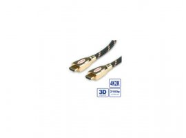  Video kabel ROLINE GOLD HDMI(m) na HDMI(m) v1.4, 2.0m, Ultra HD (4K), sa mrežom, crno/zlatni