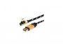Kabel ROLINE GOLD USB-C(m) na USB-A(m) 2.0, 0.8m, kutni, crno/zlatni