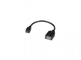 Kabel ROLINE VALUE Micro B(m) 2.0 na USB-A(ž) 2.0, 0.15m, crni