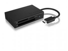  Čitač memorijskih kartica ICY BOX IB-CR401-C3, USB 3.0 Type-C, kompatibilnost: SDHC/XC, microSDHC/XC, SD 3.0/4.0 (UHS-I/II), CF
