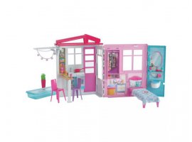  Set za igru BARBIE Dollhouse set, potpuno opremljena kuća za lutke, sklopiva