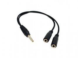  Audio kabel HAVIT HV-G06 3.5mm(m) na 2x3.5mm(ž), 0.2m, audio/mikrofon razdjelnik, crni