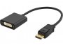 Video adapter DELTACO DisplayPort DP(m) na DVI-I(ž), 0.2m, crni