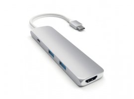  USB-C HUB SATECHI Slim Aluminum Multi-Port, 2x USB 3.0, 1x HDMI 4K, srebrni (ST-CMAS)