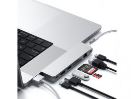  USB-C HUB SATECHI Pro Max (1xHDMI 4K, 1xUSB-A 3.0, 1xLAN,1xSD,1xAudio) 3xUSB 3.0,1xSD, sivi (ST-UCPHMXS)