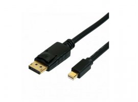 Video kabel ROLINE Mini DisplayPort mini DP(m) na DP(m) v1.4 8K, 2.0m, pozlaćeni konektori, crni