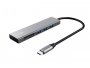 USB-C HUB TRUST Halyx, 3-port USB 3.2, microSD/SD čitač kartica, Type-C, srebrni (24191)
