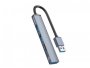 USB HUB ORICO AH-A12F, 1xUSB 3.0, 2xUSB 2.0, TF+microSD, 0.15m kabijeli, aluminij