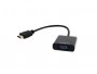 Video adapter GEMBIRD GEM-A-HDMI-VGA-03, HDMI na VGA + Audio adapter kabel, crni