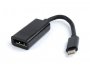 Video adapter GEMBIRD USB-C(m) na DisplayPort DP(ž), 0.15m, crni