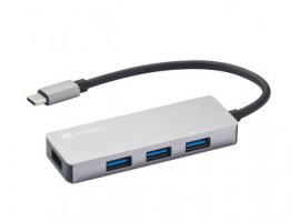  USB-C HUB SANDBERG Saver,1xUSB 3.0, 3xUSB 2.0 