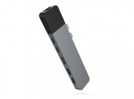  UBS-C HUB HYPER HyperDrive Net, 6-port, za MacBook Pro, 2xUSB-C PD, Ethernet, HDMI, 2xUSB-A, 2xUSB-C, sivi