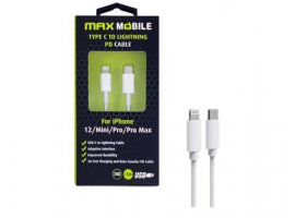  Kabel MAXMOBILE Lightning(m) na USB-C(m), 1.5m, 30W, bijeli