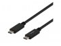 Kabel DELTACO USB-C(m) na USB-C(m), 5A, 1.0m, crni