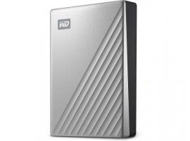  Eksterni tvrdi disk, 4 TB, WESTERN DIGITAL My Passport Ultra, 2.5", USB 3.2 Gen 1 Type-C, USB-C to USB-A adapter, srebrni