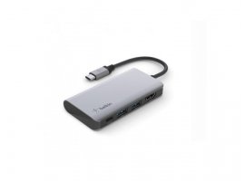  USB-C HUB BELKIN Connect 4in1, USB-C, USB-A, HDMI, sivi