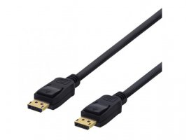 Video kabel DELTACO DisplayPort DP (m) 1.2 na DP (m) 1.2, 3m, Ultra HD (4K), 60Hz, pozlaćeni konektori, kutija, crni