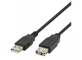 Produžni kabel DELTACO USB-A (m) na USB-A (ž), 3m, kutija, crni