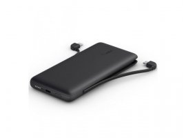  Prijenosna baterija BELKIN BoostCharge Plus, 10000mAh, USB-C, integrirani kablovi, crna