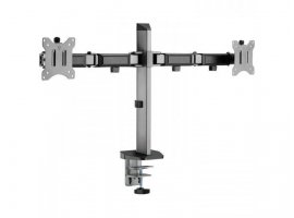  Stolni nosač za monitor WHITE SHARK Desktop GMS-3205 AMENHOTEP II, do 32", za 2 monitora, do 18kg, zglob, sivi 