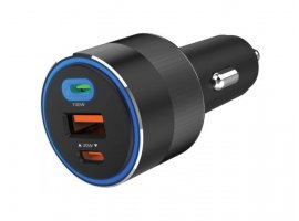 Auto punjač SANDBERG, 3u1, 130W USB-C PowerDelivery, crni